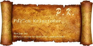 Pócs Krisztofer névjegykártya